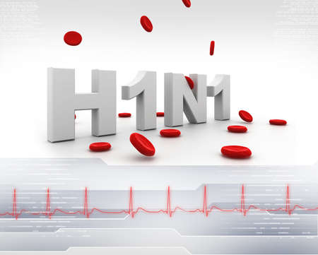 Hini symbol with blood cell in medical backgroundの写真素材