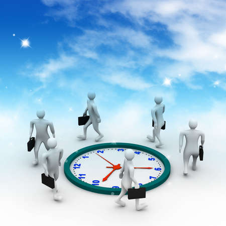 Group of businesspeople run and beat for time.の写真素材