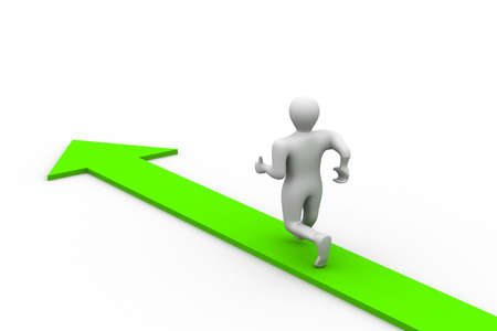 Man running the road of successの写真素材