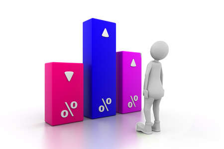 Man with percentage graphの写真素材