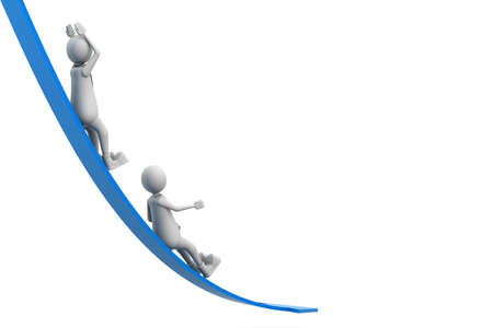 Business man on the arrow (Success or fall concept)の写真素材