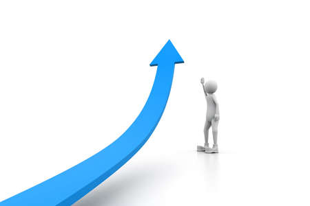 Growing business graph with a manの写真素材