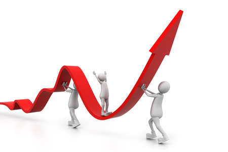 Growing business graph with peopleの写真素材