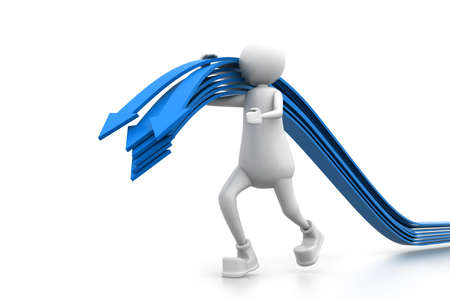 Business man and arrows. business conceptの写真素材