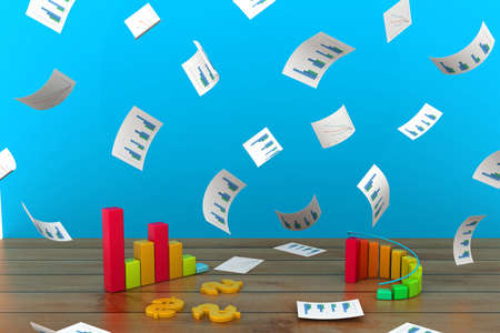 Business graph  with chartの写真素材