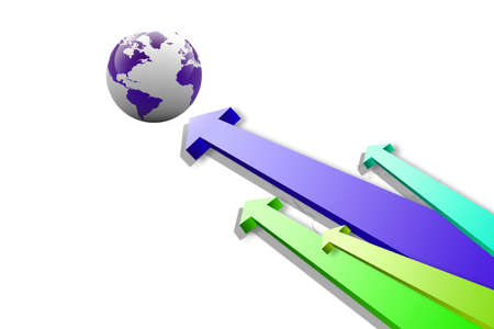 earth and arrows	の写真素材