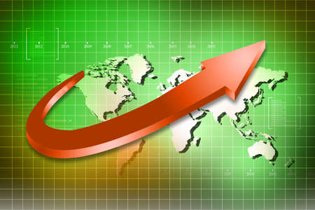 earth and arrow		の写真素材