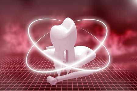 Tooth in abstract background 	の写真素材