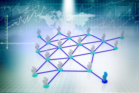 Business Network in abstract background 