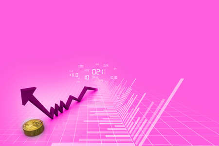 Rising graph with dollar	の写真素材