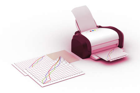 printer print graph on white background	