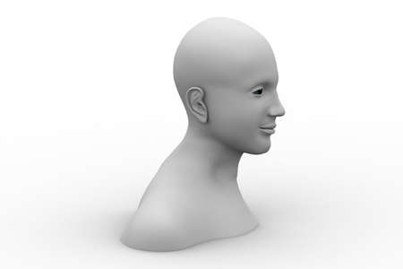 3D white men face anatomy