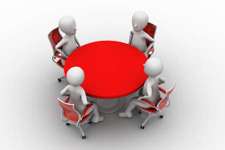 3d person at a conference table	の写真素材