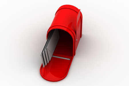 mail box with letters	の写真素材