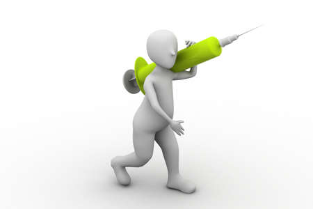 Men with syringe	の写真素材