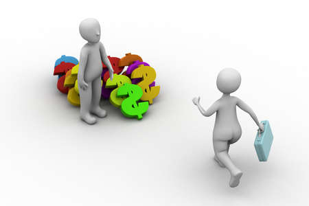 3d doctor and dollar	の写真素材