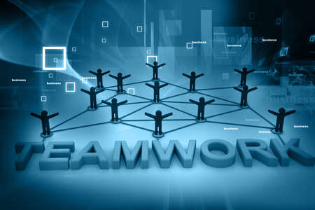 Teamwork concept on abstract background	の写真素材