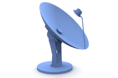 satellite dish antenna isolated on white background	の写真素材