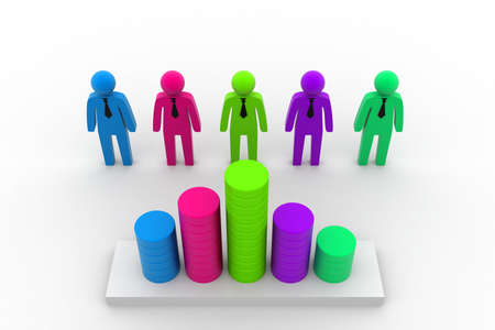 3d business people with graph	