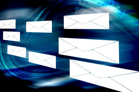 An image of some flying envelopes