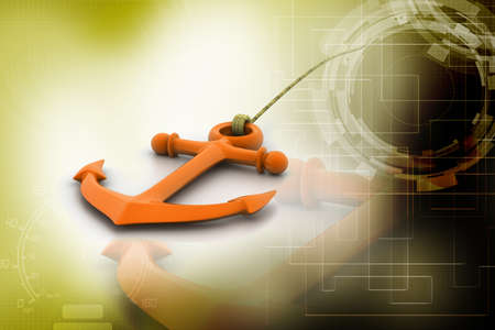 Highly rendering of  anchor in white background	