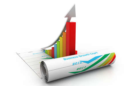3d business growth graph