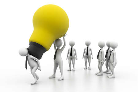 Teamwork with idea light bulb