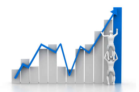 People pushing up arrow   Business growth concept  