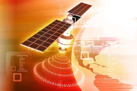 satellite  at the Earth orbit	の写真素材