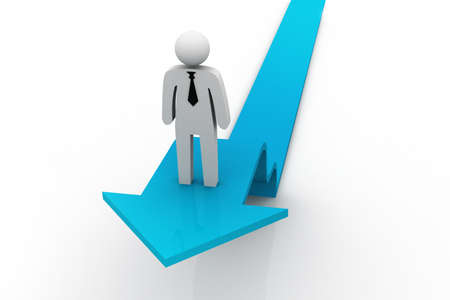 3d people - man, person with an arrow  The concept of success	の写真素材