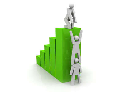 Teamwork Help Up Bar Graph	