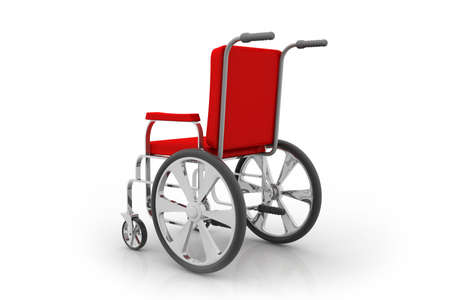 Empty wheelchair on white isolated backgroundの写真素材