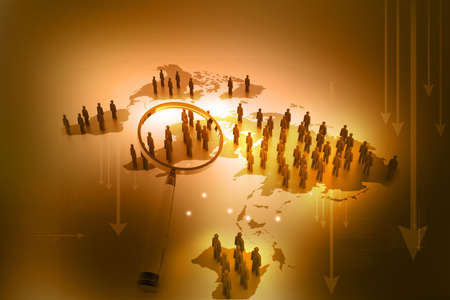 Find people on social networks  World population	の写真素材
