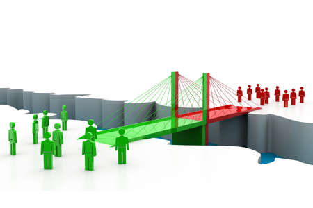 Group of people near the bridgeの写真素材