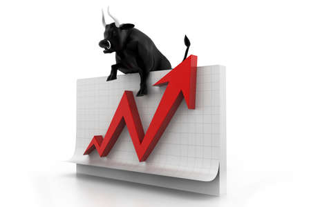 Business growth chart and bullの写真素材