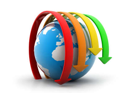 Globe and arrowsの写真素材