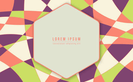 Abstract color geometric background with Hexagon frame. Applicable for card invitation, flyer, poster, cover design. Vector illustrationのイラスト素材
