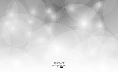 Abstract overlapping gray circles on gradient background with line circle and light. Vector illustrationのイラスト素材