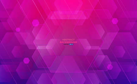 Colorful geometric background. Abstract hexagons shapes with lines and light composition. Vector illustrationのイラスト素材
