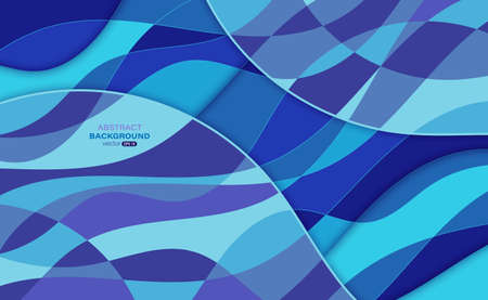 Wavy colorful abstract background with curve line. Trendy wave composition. Applicable for flyer, poster, cover design. Vector illustrationのイラスト素材