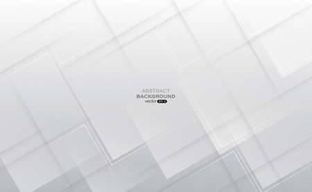 Square shapes overlapping on gray abstract background. Composition with line stripe. Modern design template elements. Vector illustrationのイラスト素材