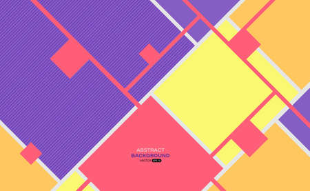Abstract geometric colorful background. Futuristic modern square decoration. Line stripe pattern. Vector illustrationのイラスト素材