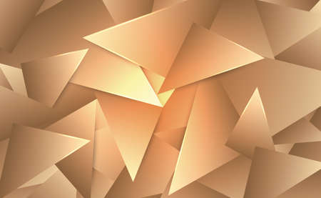 Abstract background with golden triangles. Vector illustrationのイラスト素材