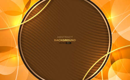 Circle golden frame with modern luxury geometric abstract background. Vector illustrationのイラスト素材