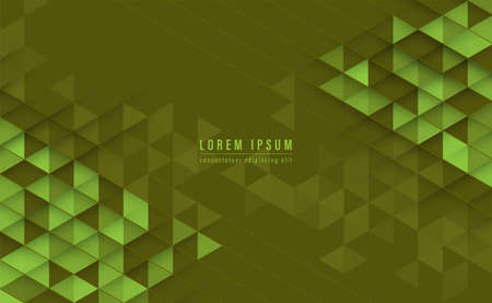 Green triangular shapes with line stripe modern abstract background. Vector illustrationのイラスト素材