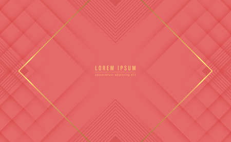 Golden line with square shape. Luxury abstract background. Design for your poster, banner. Vector illustrationのイラスト素材