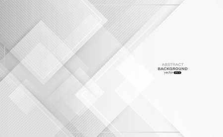 Square shapes overlapping on gray abstract background. Composition with line stripe. Design for your poster, banner. Vector illustrationのイラスト素材