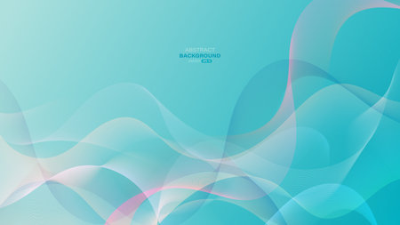 Colorful dynamic wave on a gradient background. Abstract lines are brightly colored and flow. Vector illustrationのイラスト素材