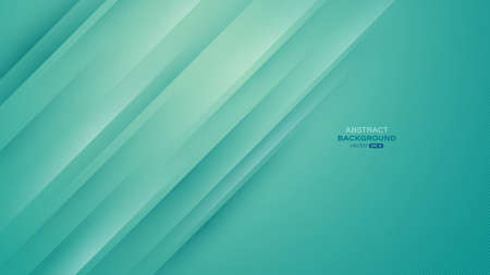 Green gradient with shadow. Abstract geometric shape with lines and light background. Vector...