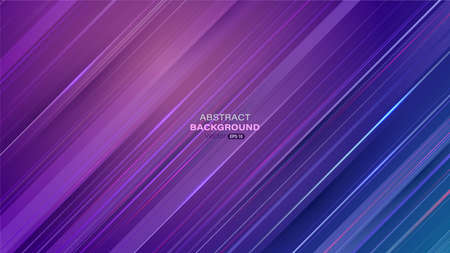 Abstract diagonal line colorful striped with light shining on purple, blue gradient background. Vector illustrationのイラスト素材
